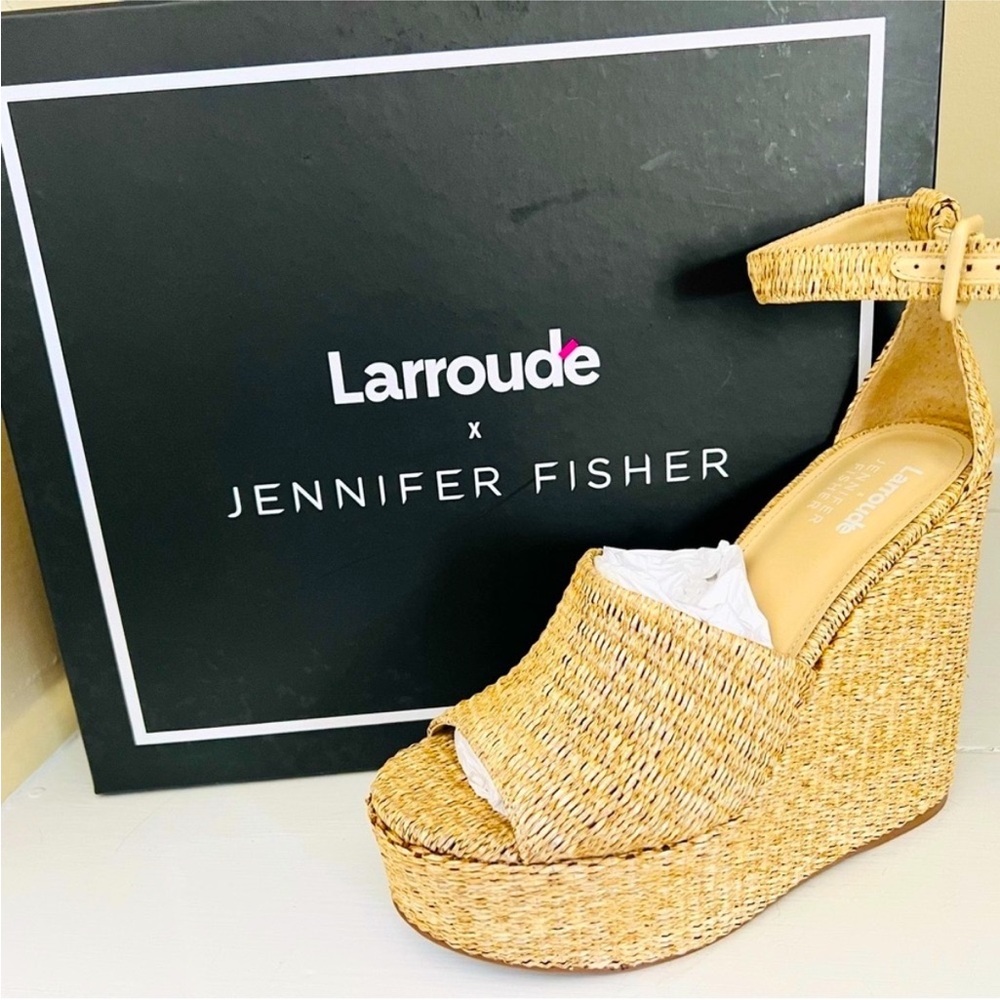 Larroude x Jennifer Fisher Espadrille Wedges.
